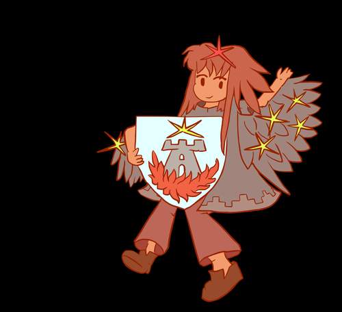 My crest floating in space and holding my escutcheon