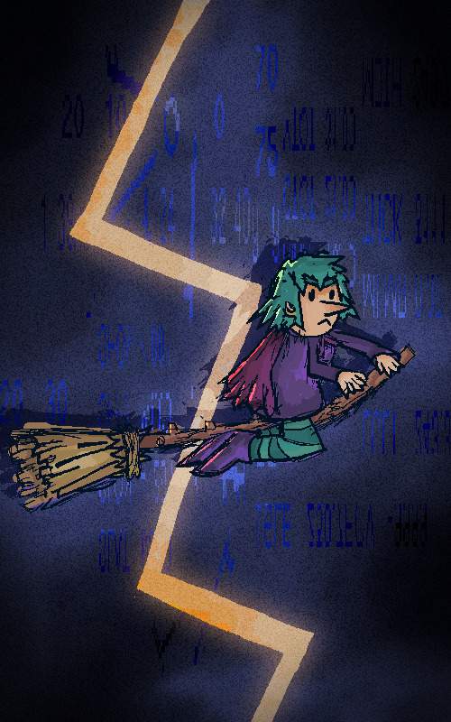 The witch Miriam, from the game Wandersong.